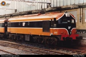 003 after arrival at Sligo with the 13:30 from Dublin Connolly, 30/9/88