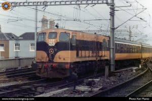 190s arrives at Dublin Connolly, 14/12/1985