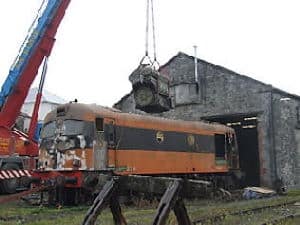 The engine and generator are removed from the loco. 12/10/08