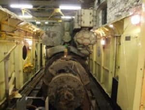 The engine room with lights working and engine/generator set still in situ. 18/11/06