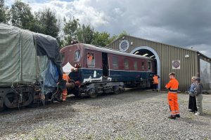 Driver Mike has shunted 69 onto A3R, with Norman coupling up and Des off to guide the shunt move from the rear.